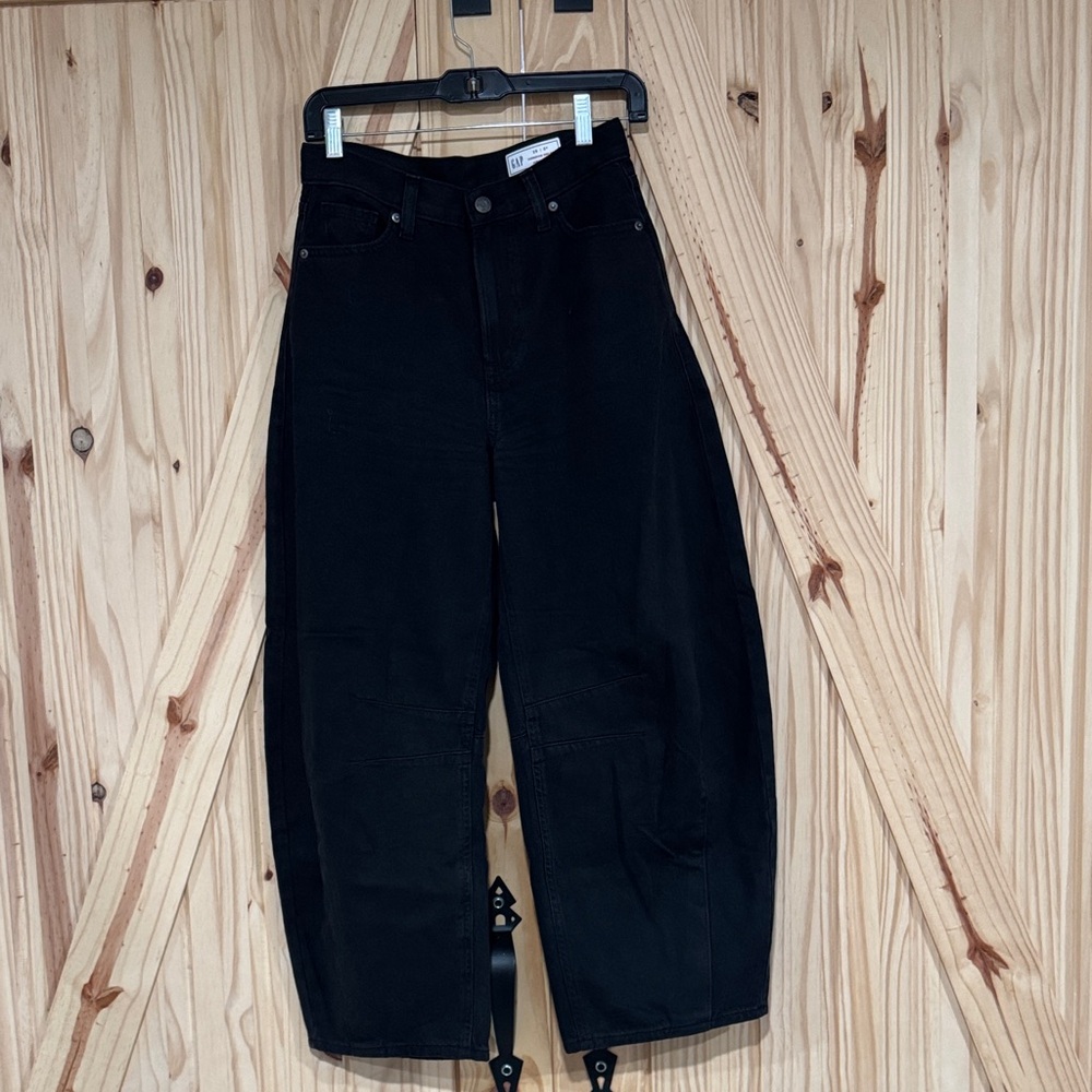 GAP Black Boyfriend Wide-Leg Jeans